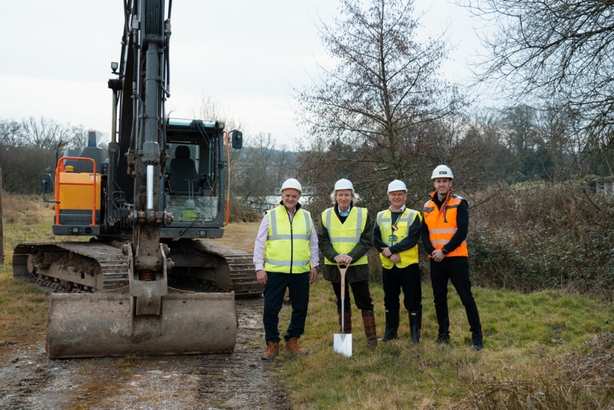 L to R David Leverett Facilities and Development Director, Lord Bath, Simon Askew, Chief Operating Officer and Tom Minshall, co-owner of Minshall Construction